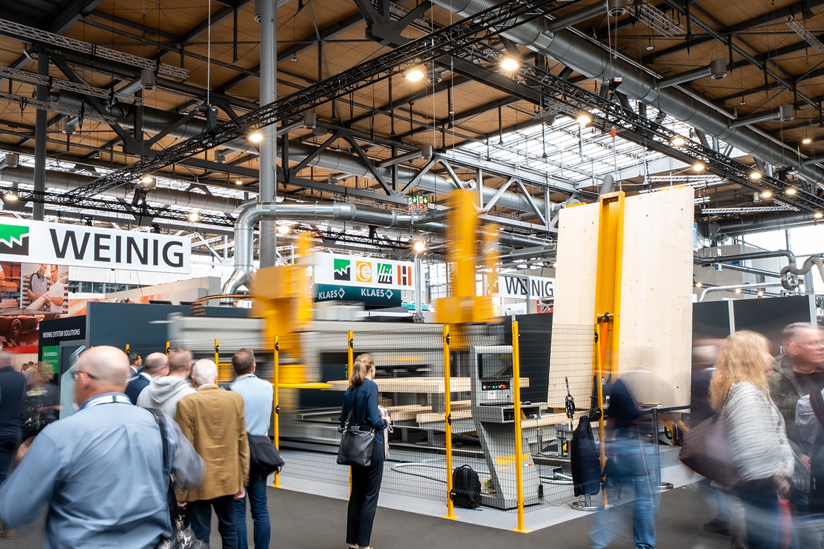 Mes­se­stand der WEINIG Group auf der LIGNA 2025